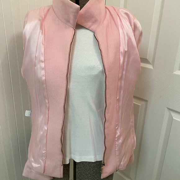 VTG PINK WOOL FULLY LINED JACKET, SIZE 12, ZIPPER FRONT. SAVANNAH BRAND - Picture 6 of 11